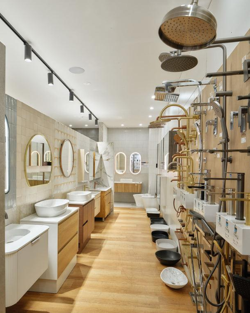 Super Star Sanitary bathroom fittings showroom interior on GMS Road Dehradun displaying Jaquar and Cera products